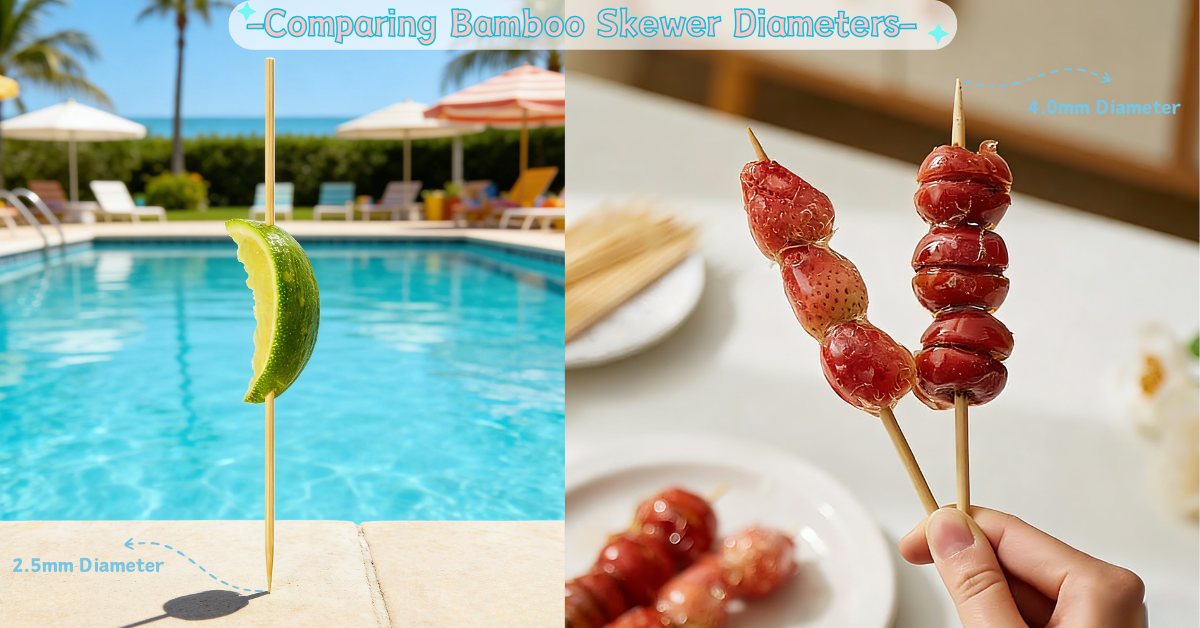 2.5mm vs 4.0mm bamboo skewer comparison