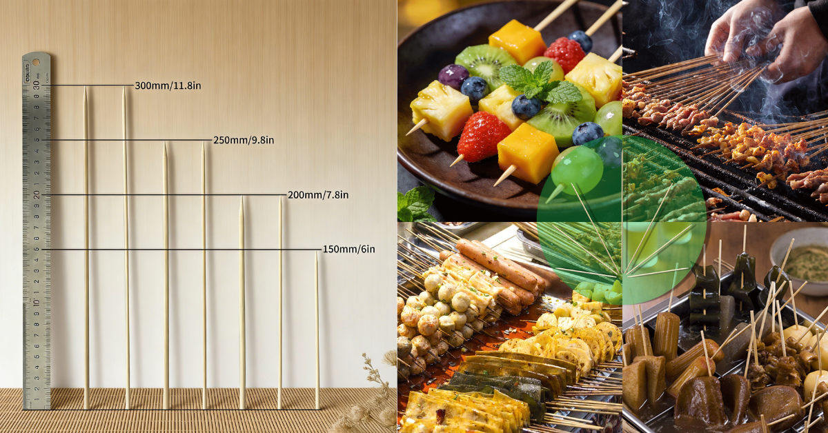 Bamboo skewer length and size guide