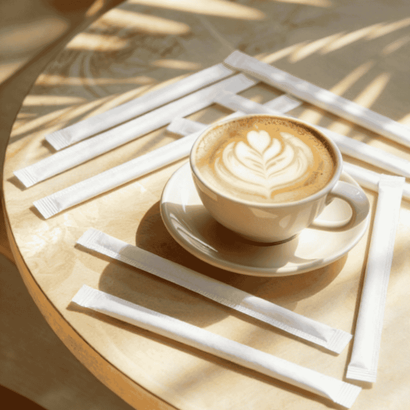 Individually paper wrapped bamboo stirrers