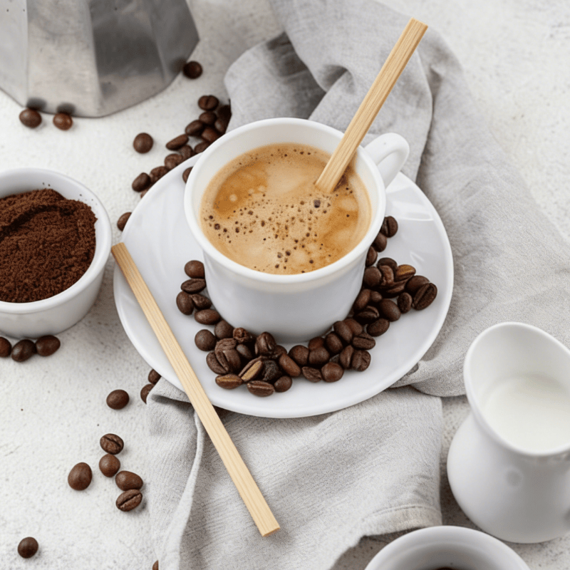 Biodegradable coffee stir sticks for hot and cold beverages