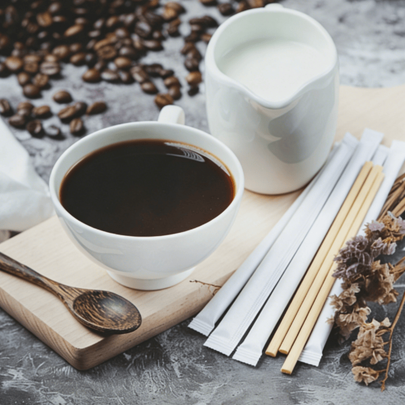 Hygienic paper-wrapped bamboo coffee stirrers 