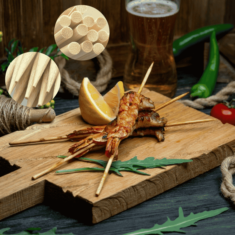 Bulk 200mm bamboo skewers for grilling
