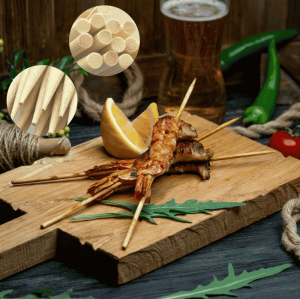200mm Bamboo Skewers for Bulk Orders | OEM Custom Packaging