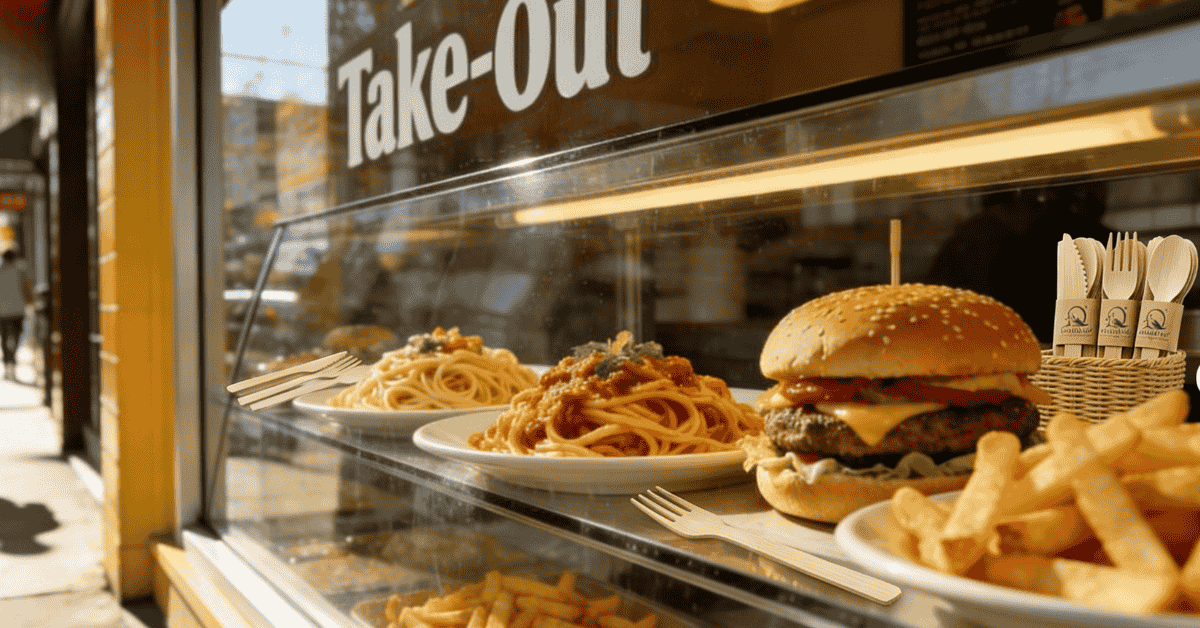 Disposable bamboo cutlery sets for takeout and delivery service