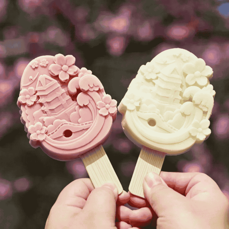 Wide bamboo sticks for artisanal cultural ice cream