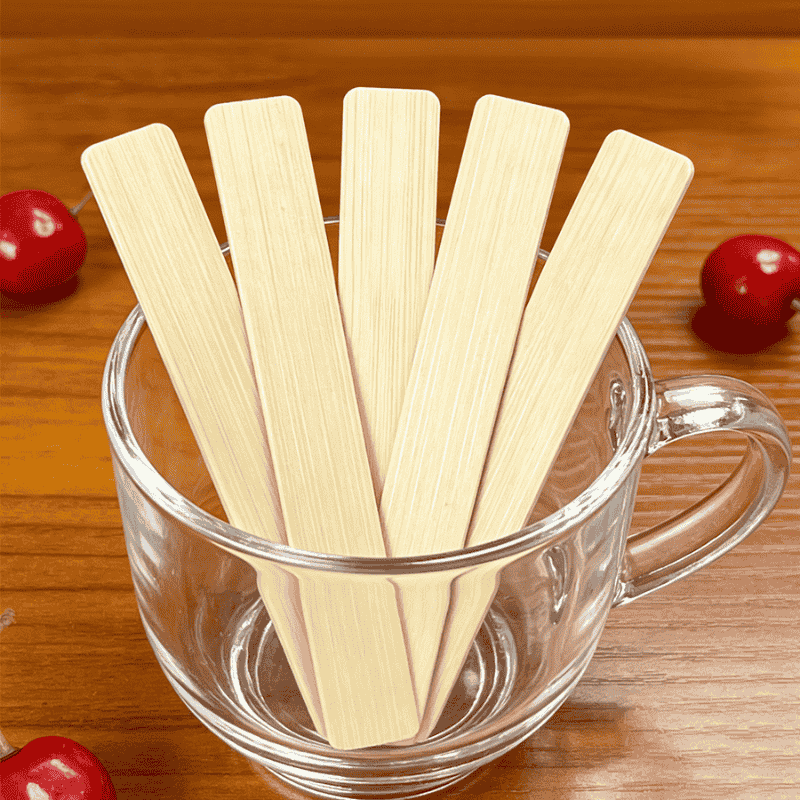 Splinter-free wide bamboo ice cream sticks for branding