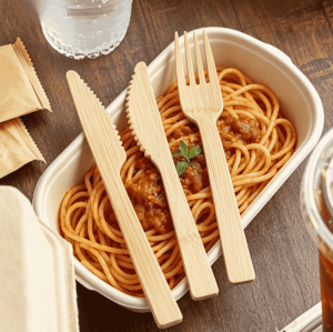 Premium 14cm Disposable Bamboo Tableware Set | Bulk Eco-Friendly Spoon, Fork & Knife