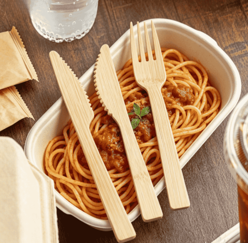 Premium 14cm Disposable Bamboo Tableware Set | Bulk Eco-Friendly Spoon, Fork & Knife