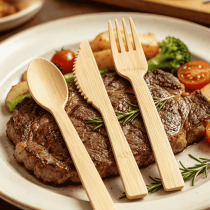 17cm Bulk Set | Heavy-Duty Disposable Bamboo Cutlery