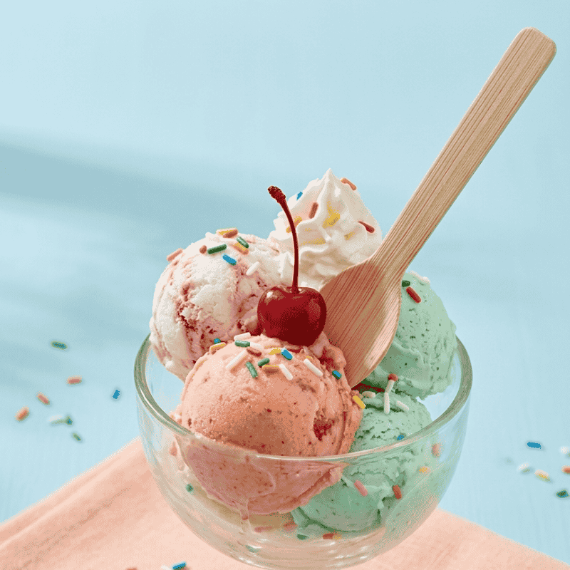 Disposable bamboo gelato spoon for ice cream shops