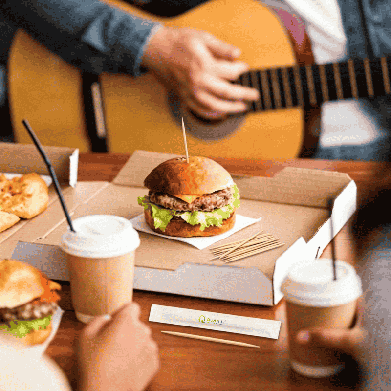Hygienic wrapped bamboo toothpicks for burger