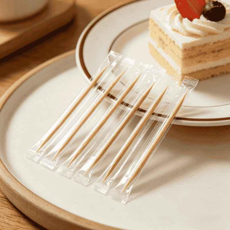 Waterproof wrapped bamboo toothpicks for fast food