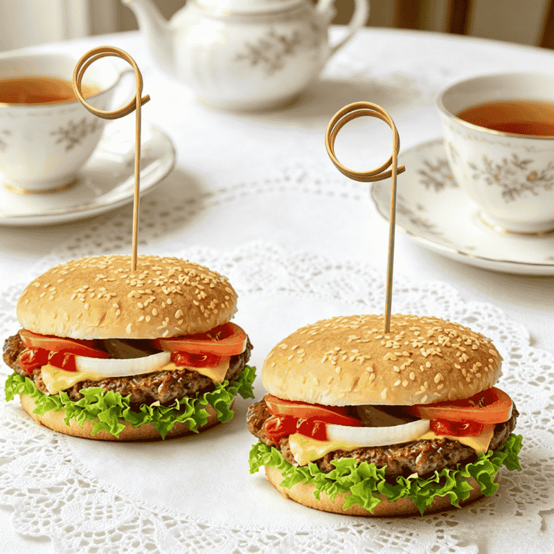 Looped ring skewers for burgers and sliders