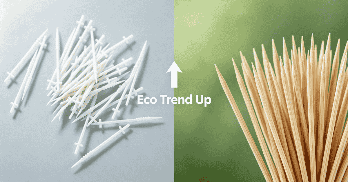 Comparing plastic and eco-friendly bamboo toothpicks