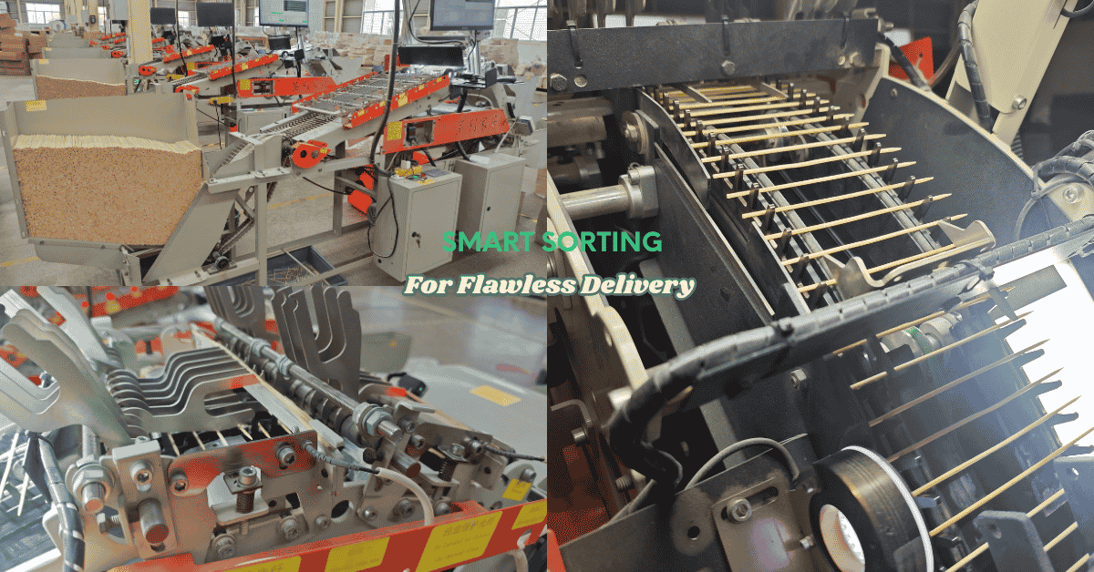 Bamboo skewer manufacturing standards via smart sorting
