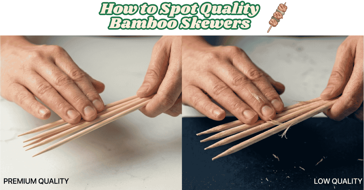 Testing quality of bulk bamboo skewers