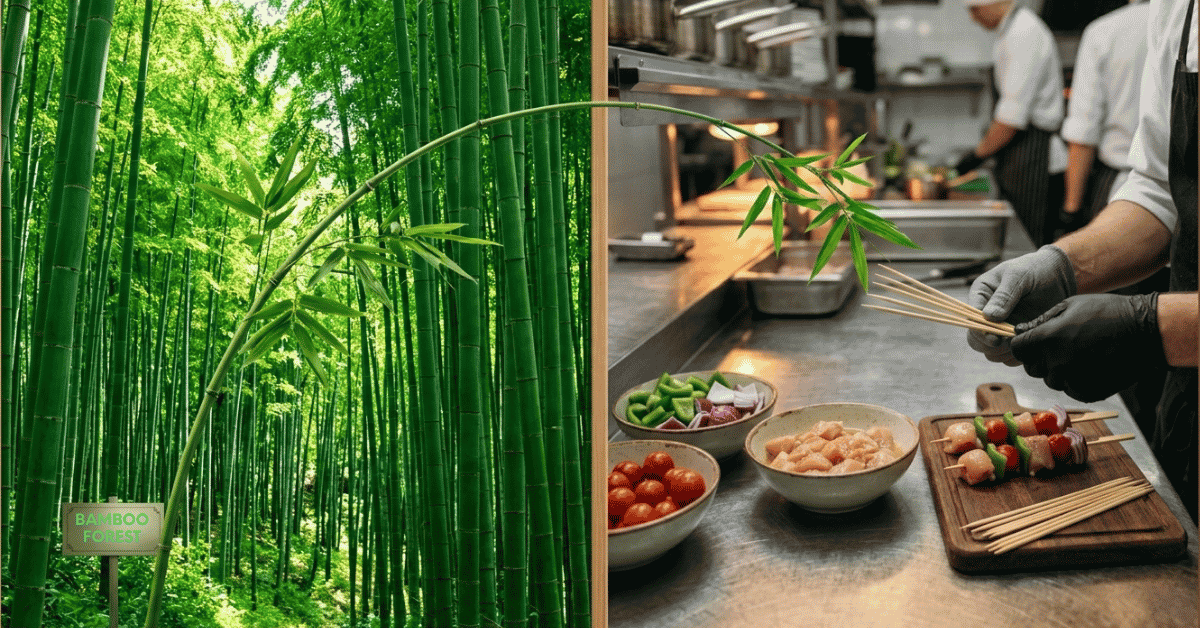 Sourcing premium bamboo skewers from our forest