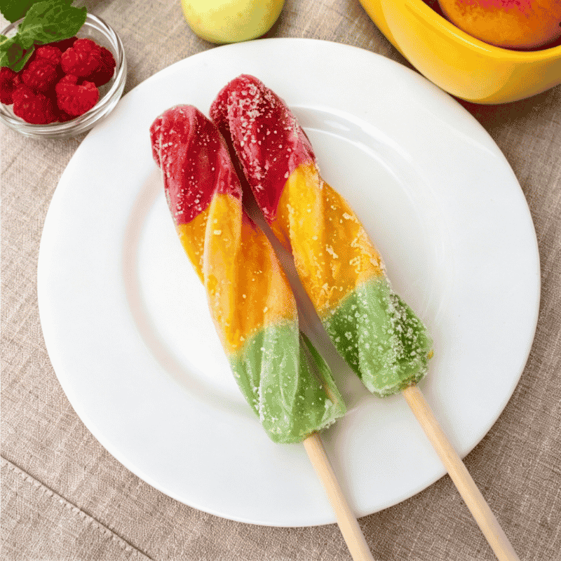 Popsicles with bamboo lolly sticks