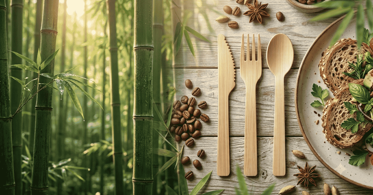 Natural bamboo cutlery