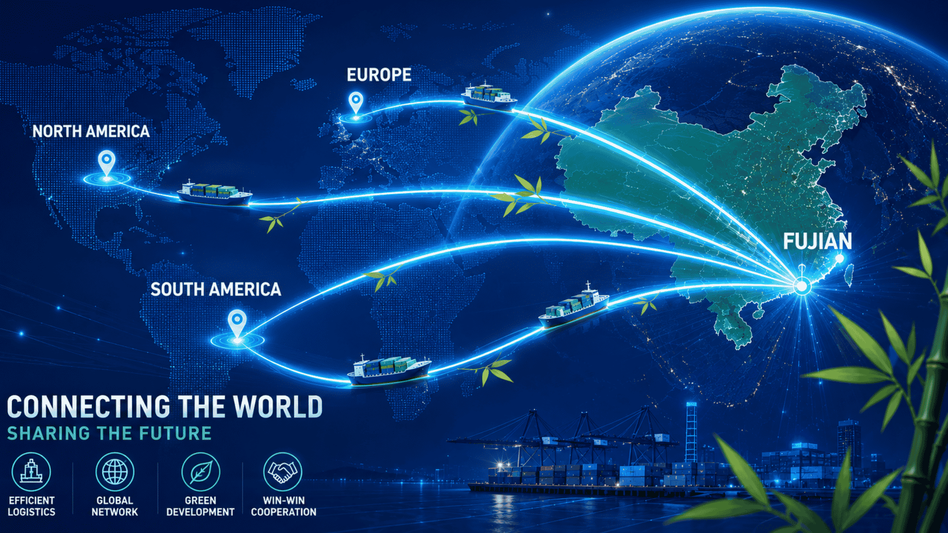 Global bamboo export map