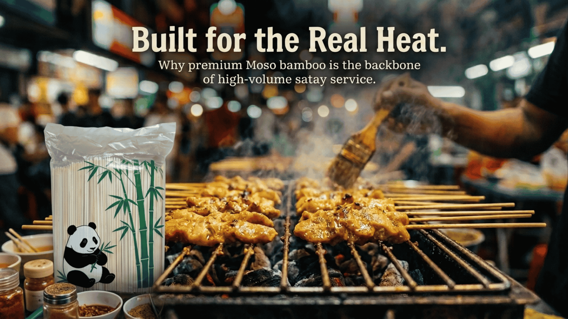 Satay bamboo skewer