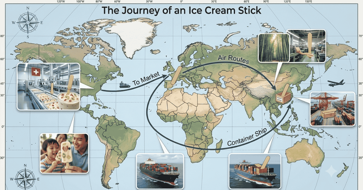 Ice cream stick supply chain