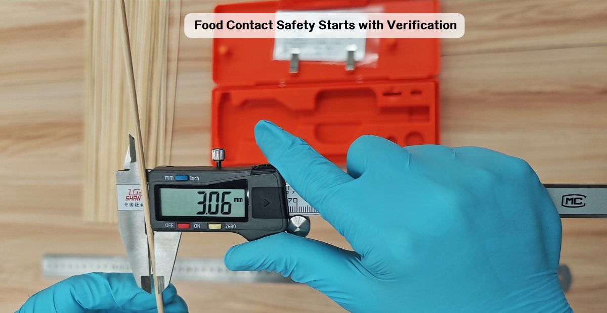 Food contact safety starts with verification: measuring bamboo skewer dimensions in millimetres and inches