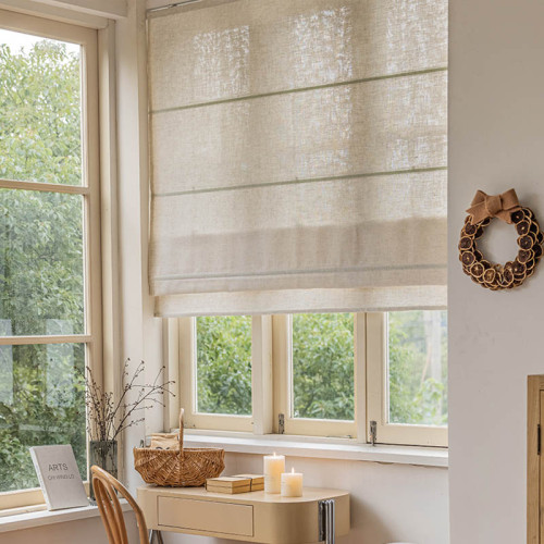 Custom Roman Shades - Elegant Fabric Window Treatments | Light Filtering & Blackout Options