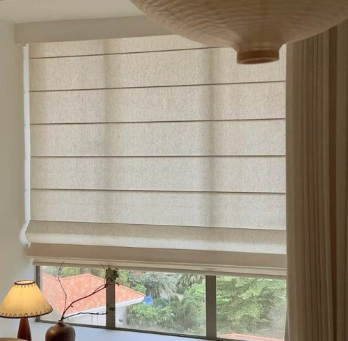 Custom Roman Shades - Elegant Fabric Window Treatments | Light Filtering & Blackout Options