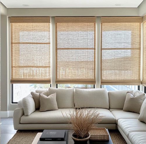 Custom Woven Shades - Natural Textures & Warmth | Light Filtering & Privacy Options