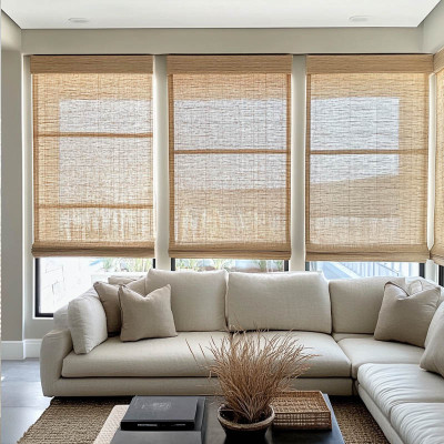 Custom Woven Shades - Natural Textures & Warmth | Light Filtering & Privacy Options