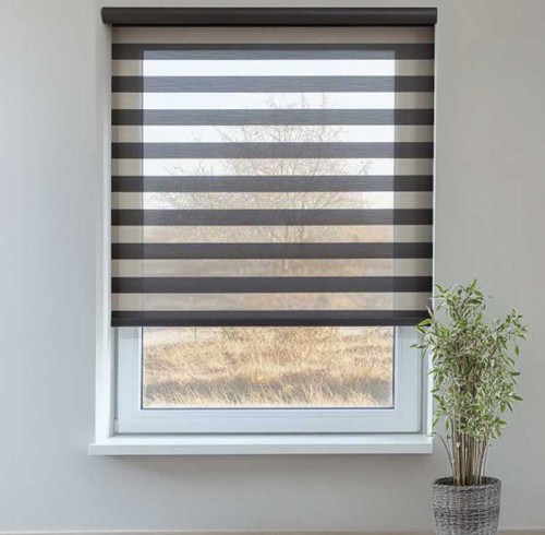 Custom Zebra Shades - Dual Layered Light Control | Modern Window Treatments for Home & Office