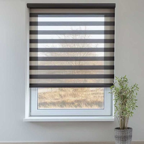 Custom Zebra Shades - Dual Layered Light Control | Modern Window Treatments for Home & Office