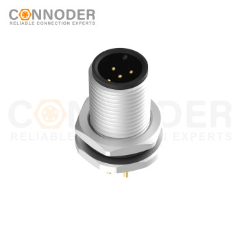 Wholesale M12 5 Pin Circular Connector | A Code 5 Pin Front Fastened Panel Mount For Pcb Straight Industrial Applications