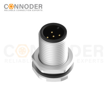 Source Factory M12 A 5 Pin Circular Connector | Male Panel Mount,Solder Connection,A code,M12x1.0, Front Fastened