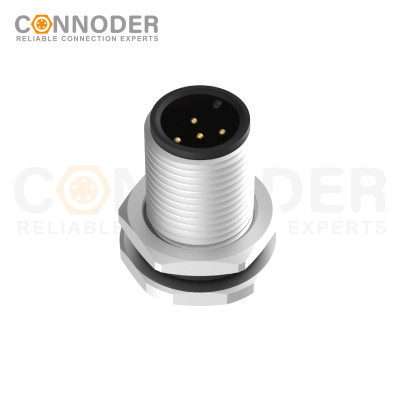 Source Factory M12 A 5 Pin Circular Connector | Male Panel Mount,Solder Connection,A code,M12x1.0, Front Fastened