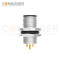 M12 Male Circular Connector-Panel Mount,Solder Connection,A code,M12x1.0, Rear Fastened