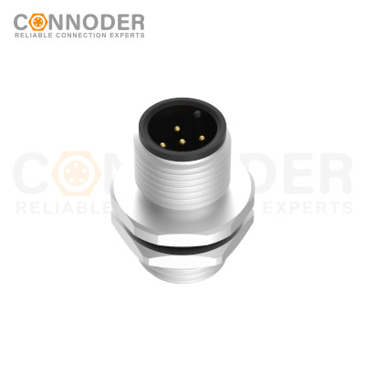 M12 A 5 Pin Circular Connector | Panel Mount,Solder Connection,A code,M12x1.0, Rear Fastened