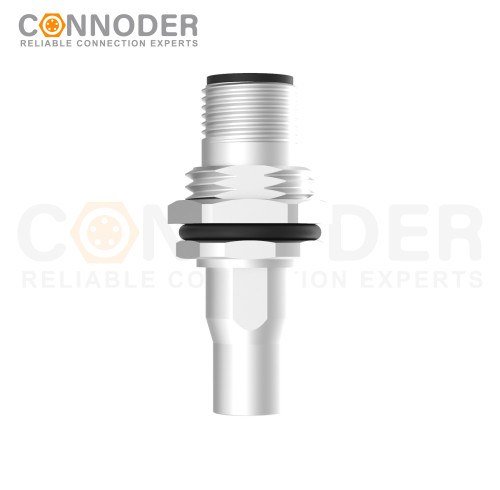 M12 Male Circular Connector-Panel Mount,Solder Connection,A code,M16x1.5, Front Fastened,Shielded