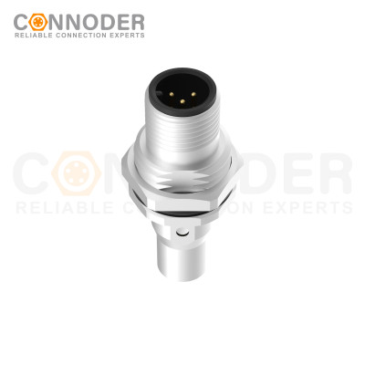 M12 A 5 Pin Circular Connector | Male Panel Mount,Solder Connection,A code,M16x1.5, Front Fastened,Shielded