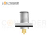 M12 Male Circular Connector-Panel Mount,Solder Square Flange,A code,14x14