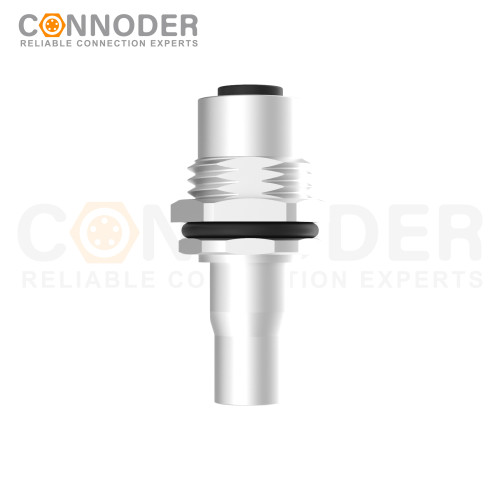 M12 Female Circular Connector-Panel Mount,Solder Connection,A code,M16x1.5, Front Fastened,Shielded