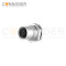 M12 Female Circular Connector-Panel Mount,PCB Dip-solder Connection,A code,M16x1.5, Front Fastened