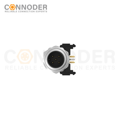 OEM & ODM M12 A Circular Connector | 5 Pin Panel Mount with PCB Dip-solder Connection - A Code, M12x1.0 for Wholesale and Distributors