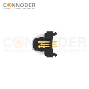 M12 Female Angle Circular Connector-Panel Mount, PCB Dip-solder Connection,A code,M12x1.0,