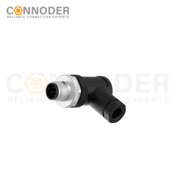 M12 Male Angle Circular Connector-Field Wireable,,Screw Connection,A code,PG7