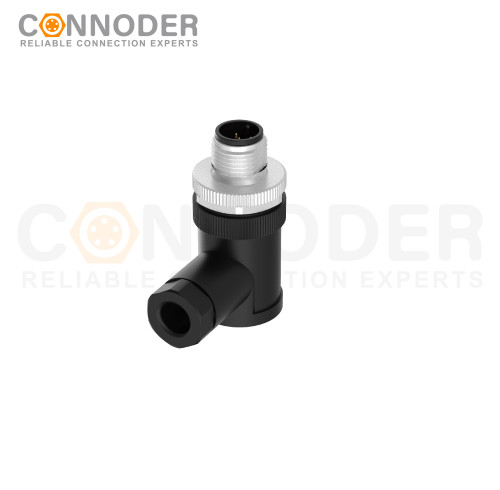 M12 Male Angle Circular Connector-Field Wireable,,Screw Connection,A code,PG7