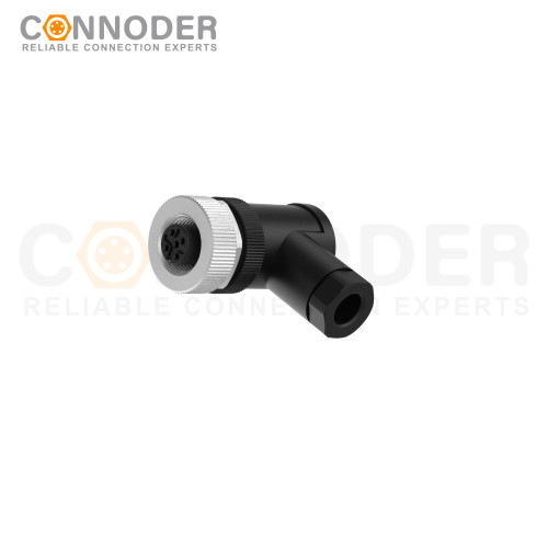 M12 Female Angle Circular Connector-Field Wireable Mount,Screw Connection,A code,PG7