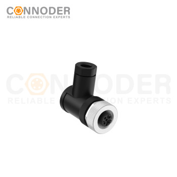 M12 5 Pin Male & Female Right Angle Socket Panel Aviation Wire Connector | 12mm Industrial Circular Connector,Outdoor Waterproof IP67