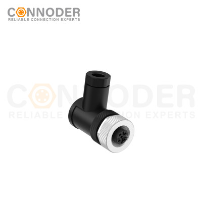 M12 5 Pin Male & Female Right Angle Socket Panel Aviation Wire Connector | 12mm Industrial Circular Connector,Outdoor Waterproof IP67